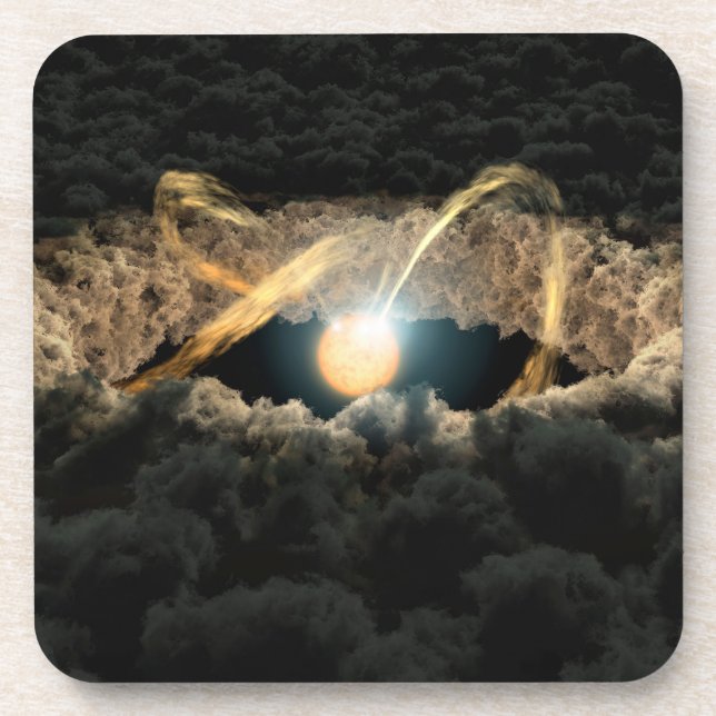 A Star Surrounded By A Protoplanetary Disc Coaster (Front)