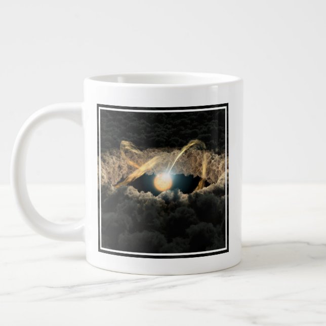 A Star Surrounded By A Protoplanetary Disc Large Coffee Mug (Left)