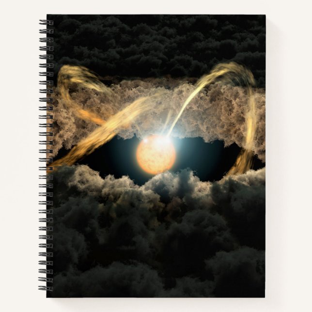 A Star Surrounded By A Protoplanetary Disc Notebook (Front)