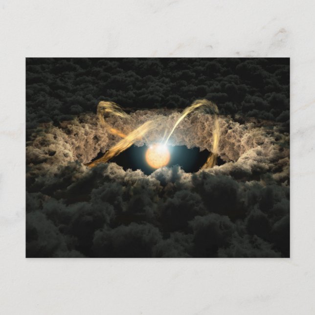 A Star Surrounded By A Protoplanetary Disc Postcard (Front)