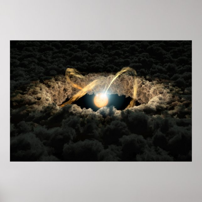 A Star Surrounded By A Protoplanetary Disc Poster (Front)