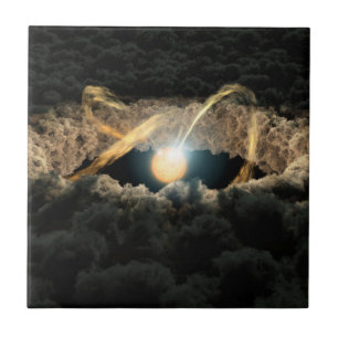 A Star Surrounded By A Protoplanetary Disk Ceramic Tile