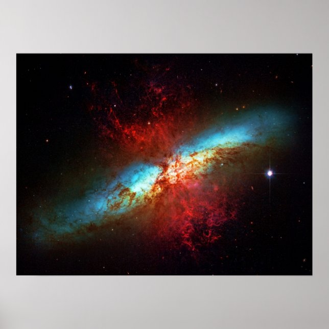 A Starburst Galaxy - Cigar Galaxy space photo Poster (Front)