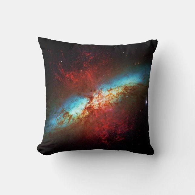 A Starburst Galaxy - Messier 82 (Cigar Galaxy) Cushion (Front)