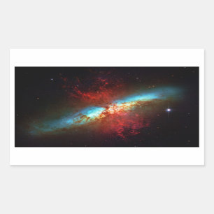 A Starburst Galaxy - Messier 82 (Cigar Galaxy) Rectangular Sticker