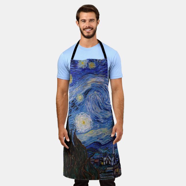 A Starry Night: Saint Remy by Vincent Van Gogh Apron (Worn)