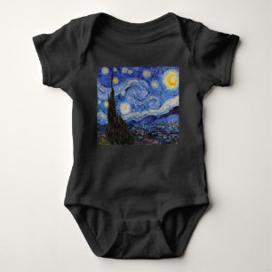 A Starry Night: Saint Remy by Vincent Van Gogh Baby Bodysuit