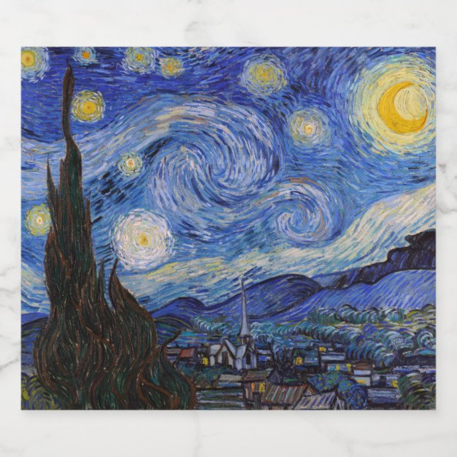 A Starry Night: Saint Remy by Vincent Van Gogh Beer Bottle Label (Single Label)
