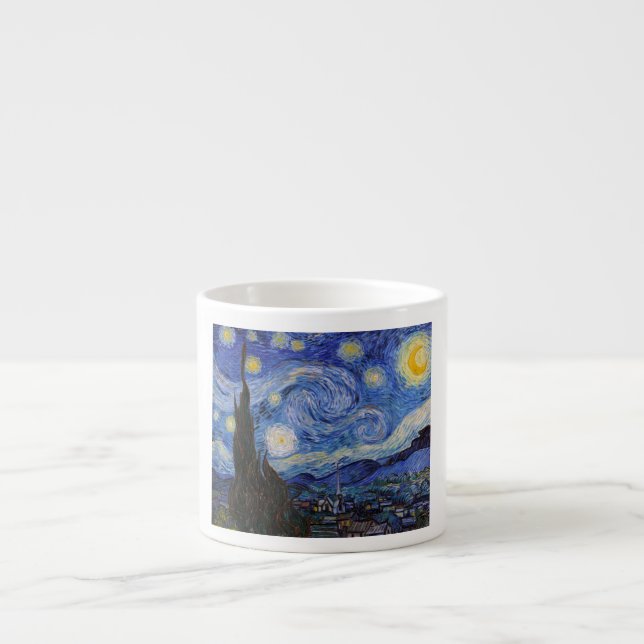 A Starry Night: Saint Remy by Vincent Van Gogh Espresso Cup (Front)