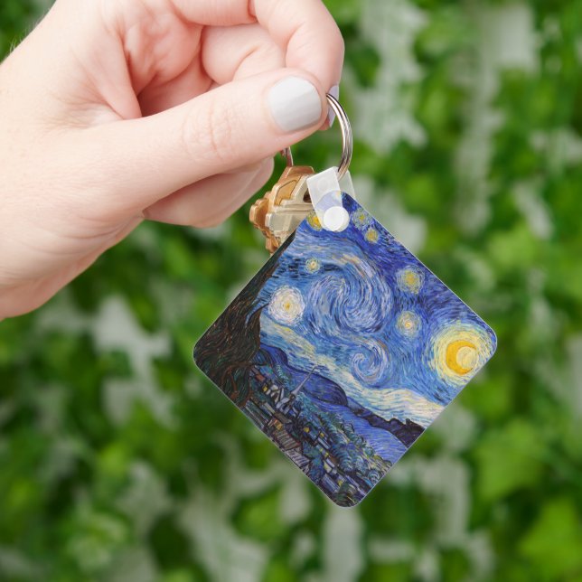 A Starry Night: Saint Remy by Vincent Van Gogh Key Ring (Hand)