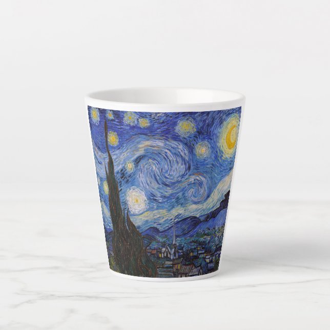 A Starry Night: Saint Remy by Vincent Van Gogh Latte Mug (Front)