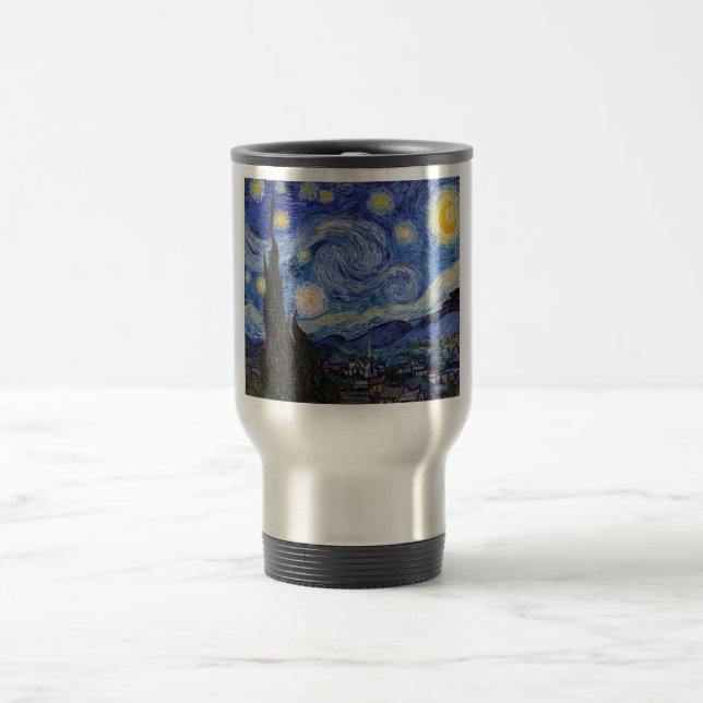 A Starry Night: Saint Remy by Vincent Van Gogh Travel Mug (Center)