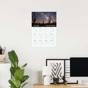  A starry night sky  photo 2026 white calender Poster