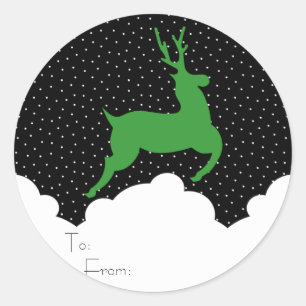 A Starry Night with Customisable Reindeer Gift Tag