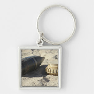 A static display of a converted ordnance shell key ring