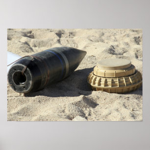 A static display of a converted ordnance shell poster