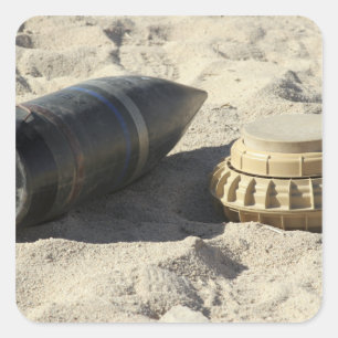 A static display of a converted ordnance shell square sticker