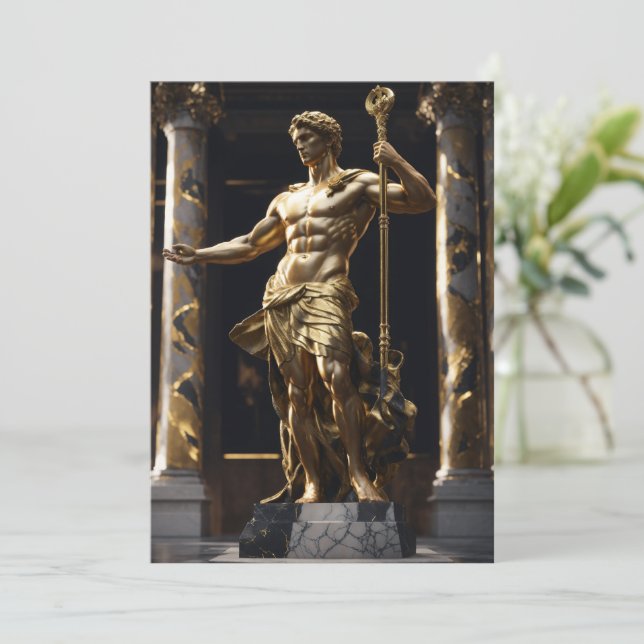 A statue from a muscular greek god statue invitation (Standing Front)