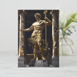 A statue from a muscular greek god statue invitation