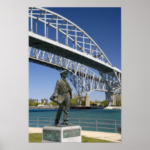 A statue of Thomas Edison by local artist Mino Poster