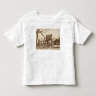 A steam crane in operation during the building of toddler T-Shirt