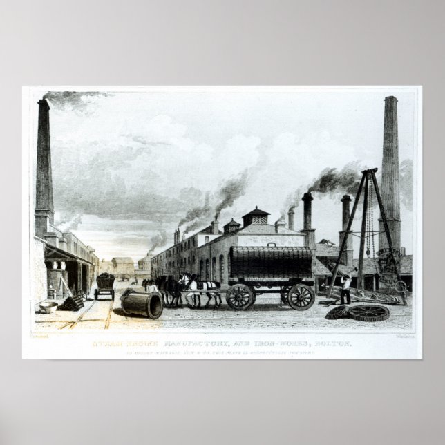 A Steam-Engine Manufactory and Iron Works Poster (Front)