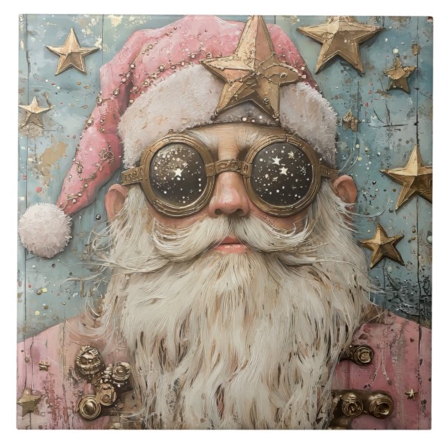 A Steampunk Santa Claus  Ceramic Tile (Front)