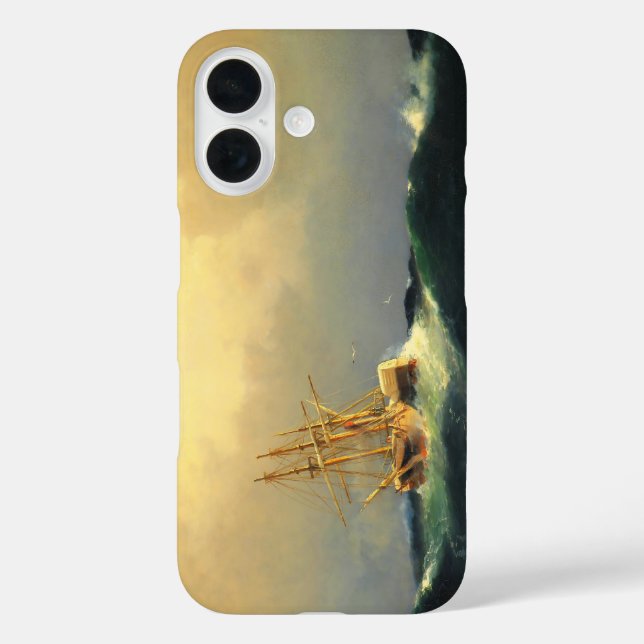 A steamship in a storm in the Atlantic Ocean Case-Mate iPhone Case (Back)