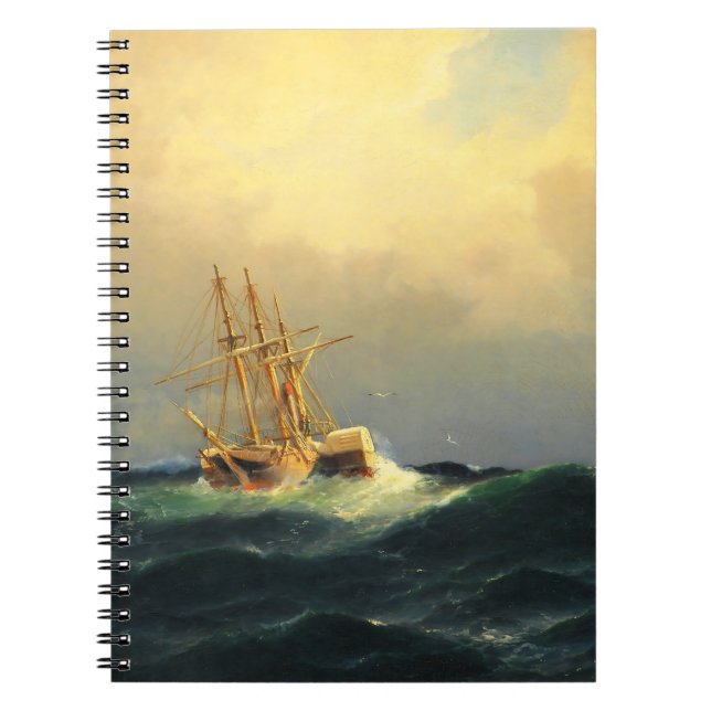 A steamship in a storm in the Atlantic Ocean Notebook (Front)