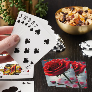 "A Stem in Bloom: The Ruby Rose" Playing Cards