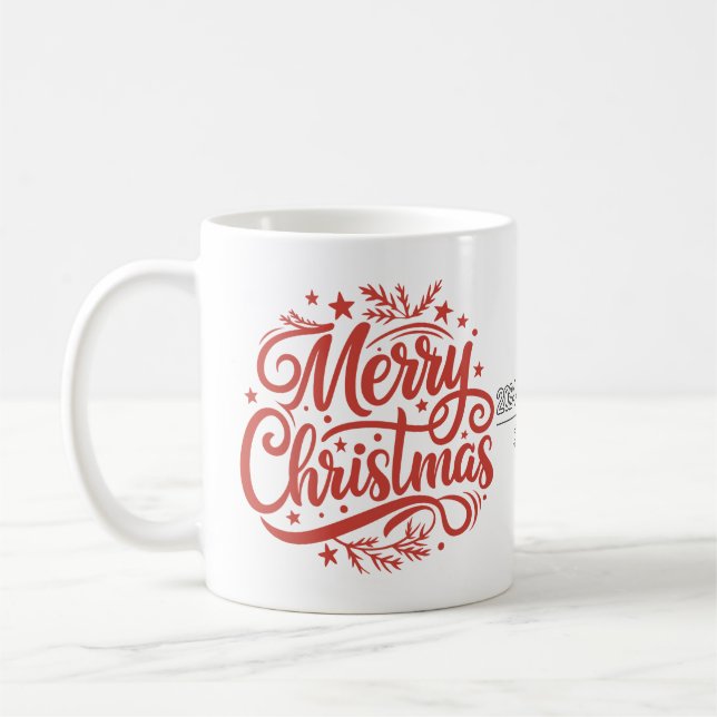 A stick man jumping from Merry Christmas 2024 Coffee Mug (Left)