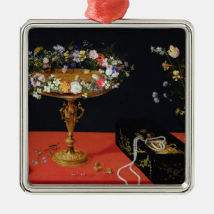 A Still Life of a Tazza with Flowers Metal Tree Decoration