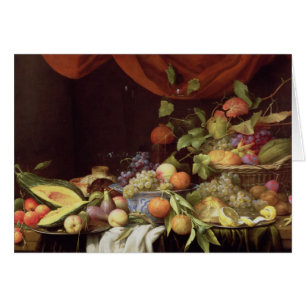 A Still Life of Fruit on a Draped Ledge