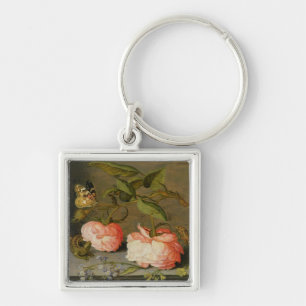 A Still Life with Roses on a Ledge Key Ring