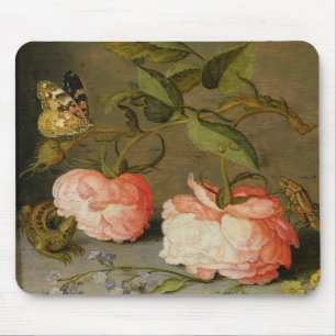 A Still Life with Roses on a Ledge Mouse Pad