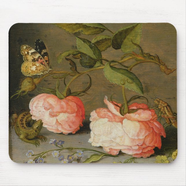 A Still Life with Roses on a Ledge Mouse Pad (Front)