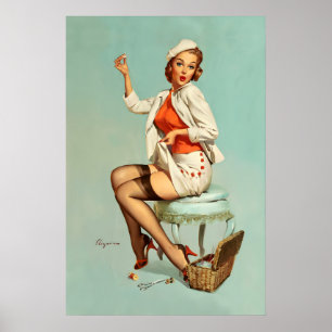 A Stitch in Time Skirt Sewing Vintage Style Poster