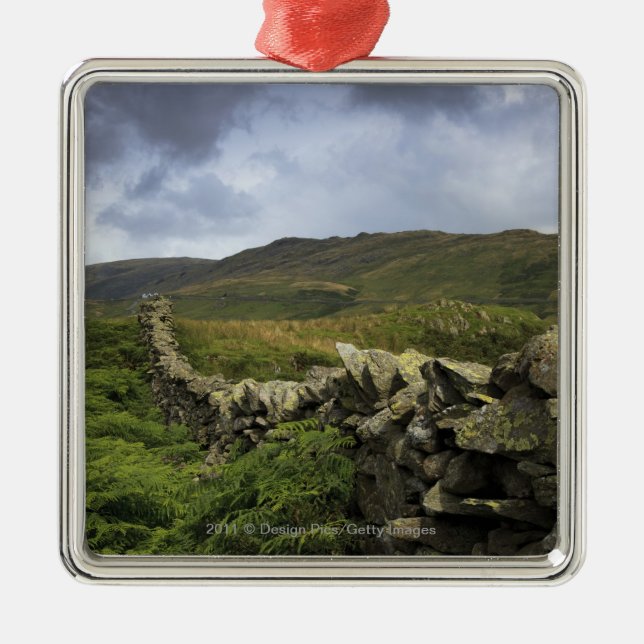 A Stone Fence Through Fields Metal Tree Decoration (Front)