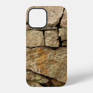 A stone wall made of cobblestones background textu iPhone 12 case
