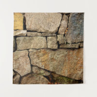 A stone wall made of cobblestones background textu