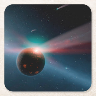 A Storm Of Comets In The Eta Corvi System. Square Paper Coaster