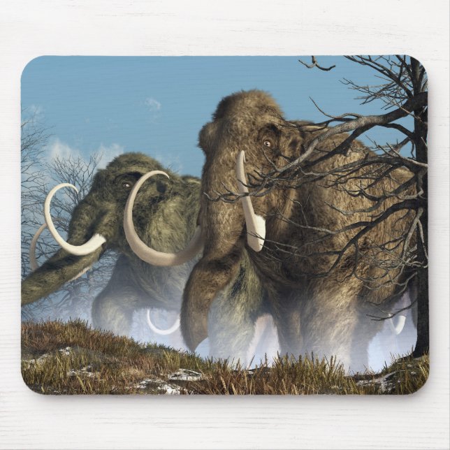 A Storm Of Mammoths Mouse Pad (Front)