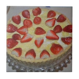 A strawberry cake ceramic tile