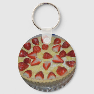 A strawberry cake key ring