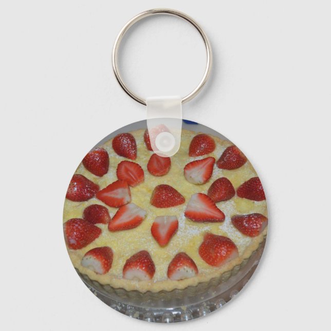 A strawberry cake key ring (Front)