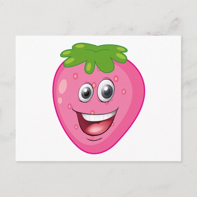 a strawberry with a face postcard (Front)