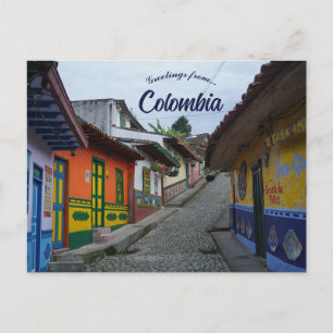 A Street in Guatape Colombia Postcard