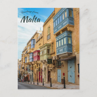 A Street in La Valletta Malta Postcard