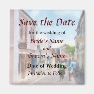 A Street in St. George Bermuda Save the Date Magnet