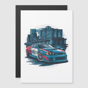 A Street Racing Car Magnetic Invitation